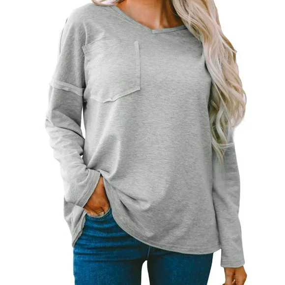 𝅺oversized Drop Sleeve Top with Pocket 😍 - Picture 5 of 6